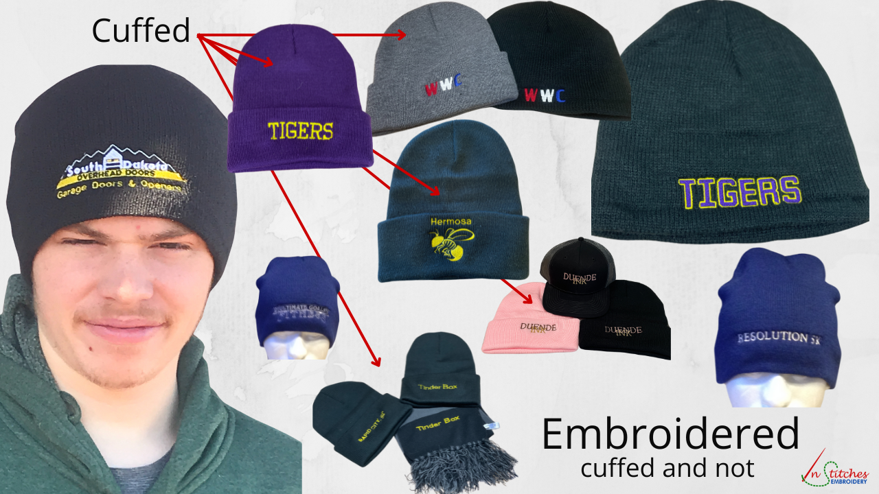 embroidered beanies