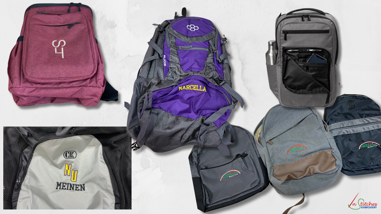 embroidered backpacks