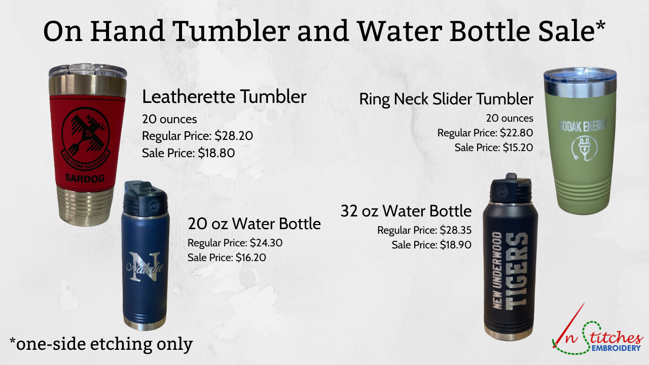 tumbler and water bottle sale